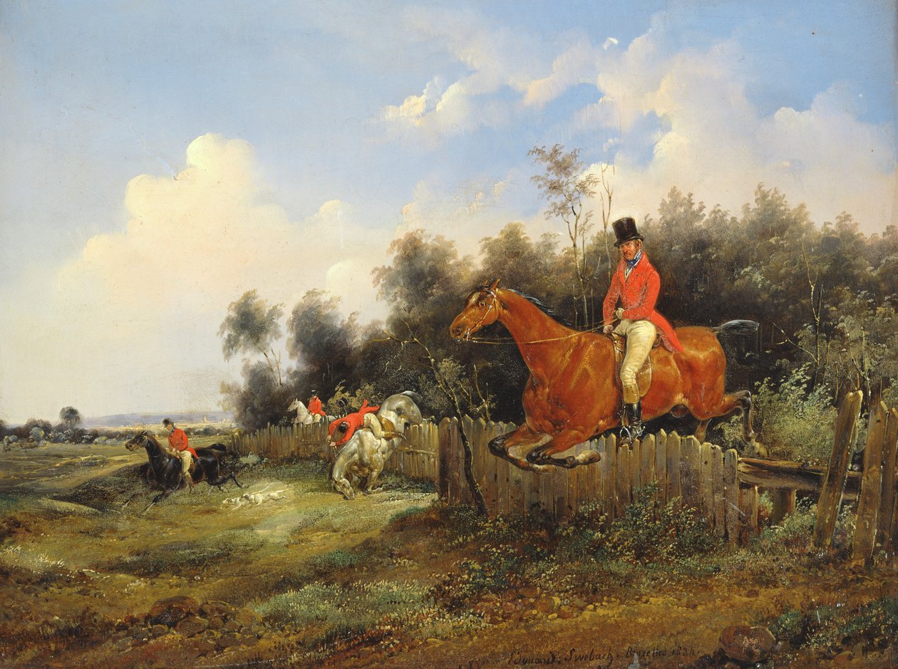 Jaktscen av Bernard Edouard Swebach