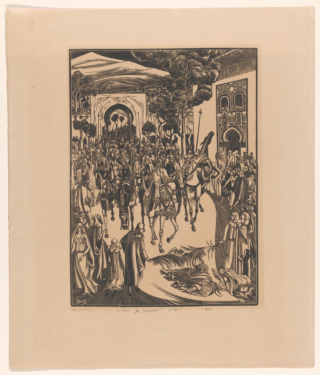 De Intocht (originaltitel på objekt) Saffia (originaltitel på objekt) av Bernard Essers (signed by artist)