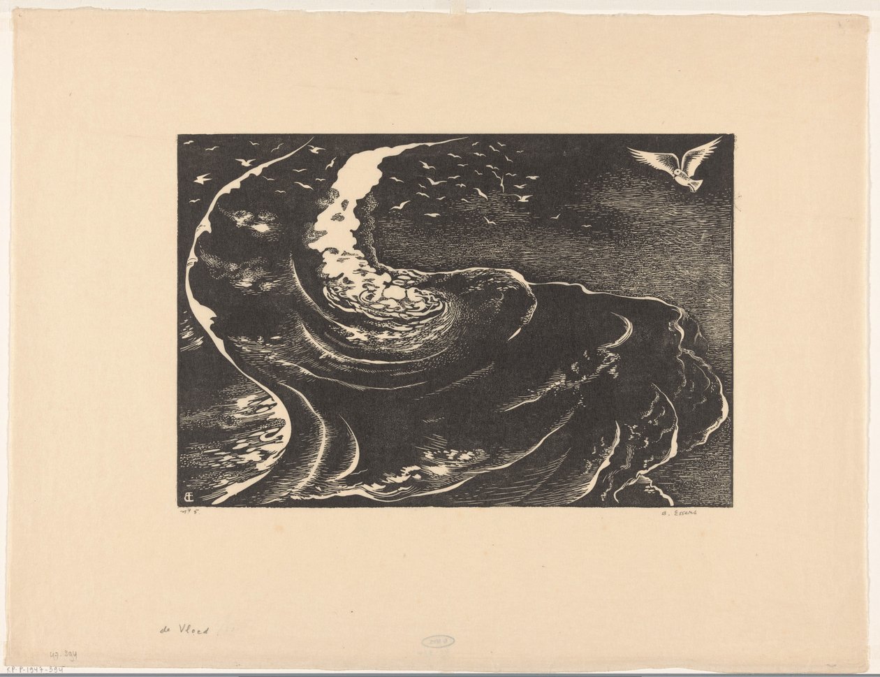 De vloed (originaltitel på objekt) av Bernard Essers (signed by artist)