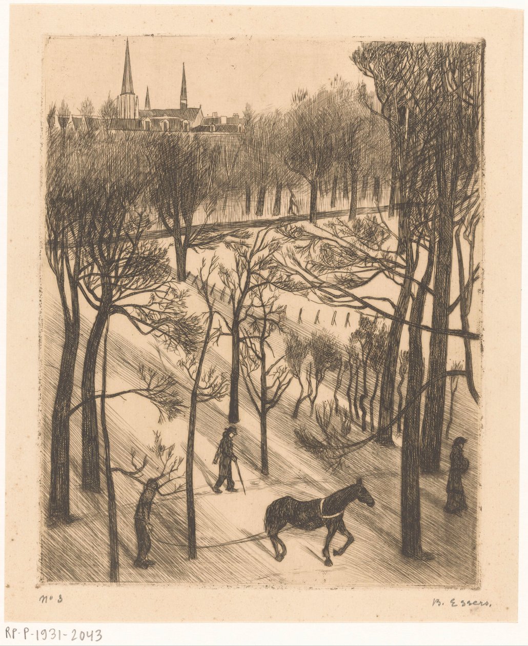 Vondelpark på vintern av Bernard Essers (signed by artist)
