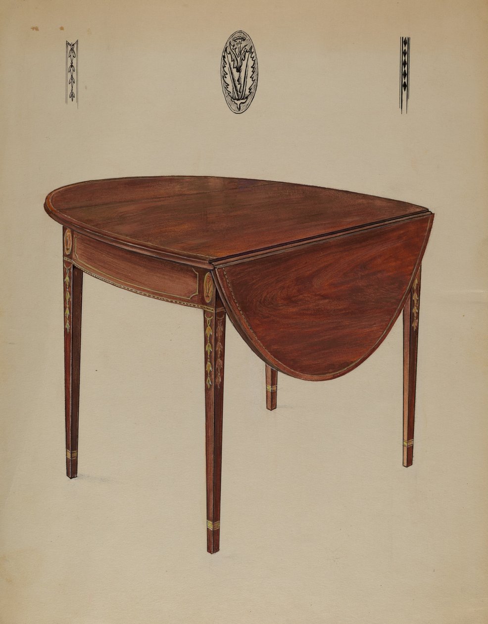 Pembroke-bord (Drop Leaf) av Bernard Gussow
