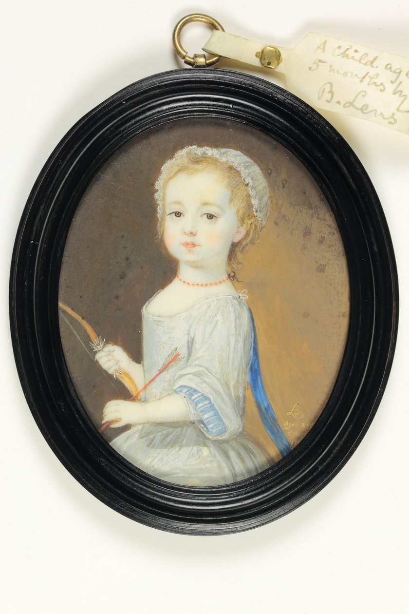Ett litet barn född 1714, ca 1716 (akvarell på elfenben) av Bernard III Lens