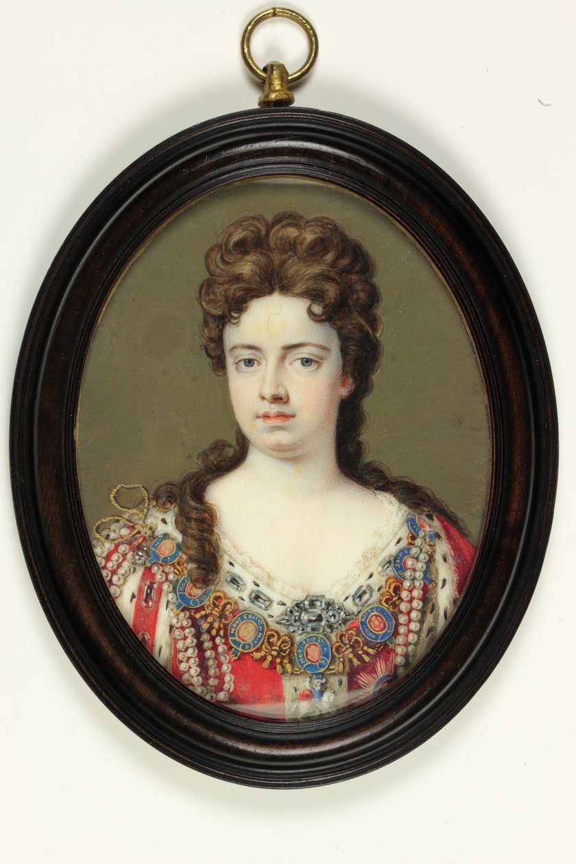 Queen Anne (akvarell på elfenben) av Bernard III Lens