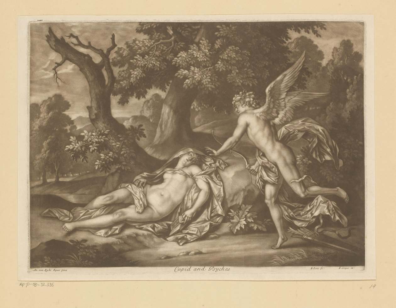 Cupido en Psyche Amor och psyke (titel på objekt) av Bernard Lens (II)