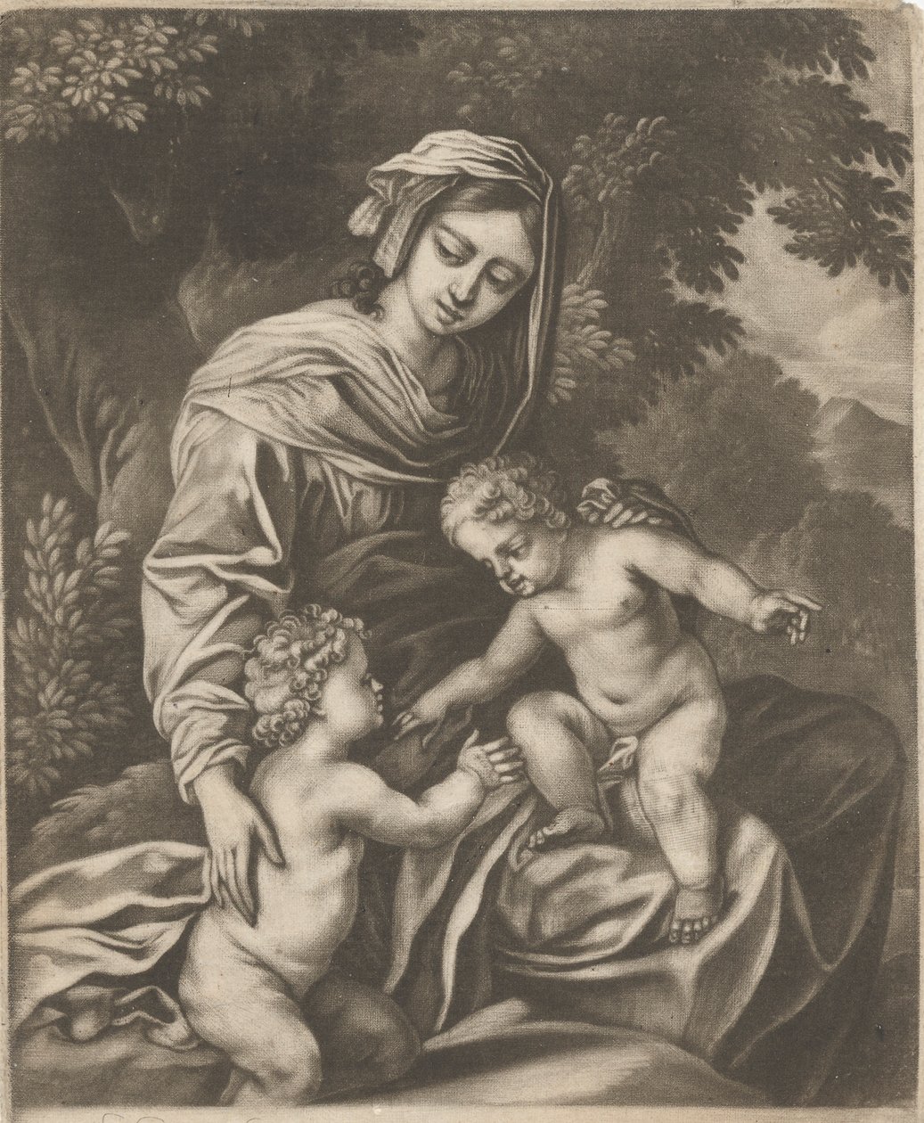 Virgin, Child och St. John av Bernard Lens