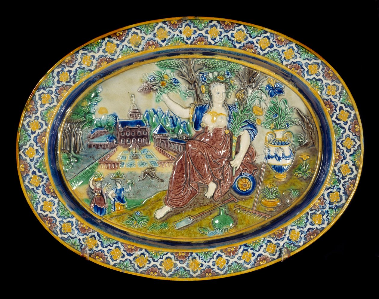Den vackra keramikkrukan i glaserad lera av Bernard Palissy (1510-1589) av Bernard Palissy