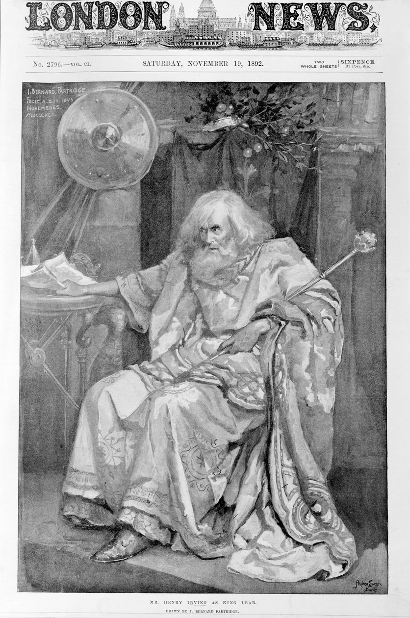 Henry Irving i rollen som Kung Lear, 1892 av Bernard Partridge