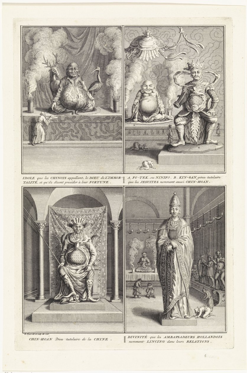 Fyra kinesiska gudar, 1728 av Bernard Picart