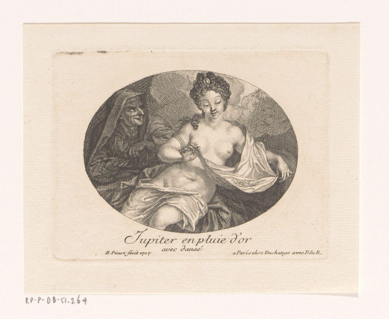 Jupiter i Danae Jupiter i guldregn med danaé (titel på objekt) av Bernard Picart