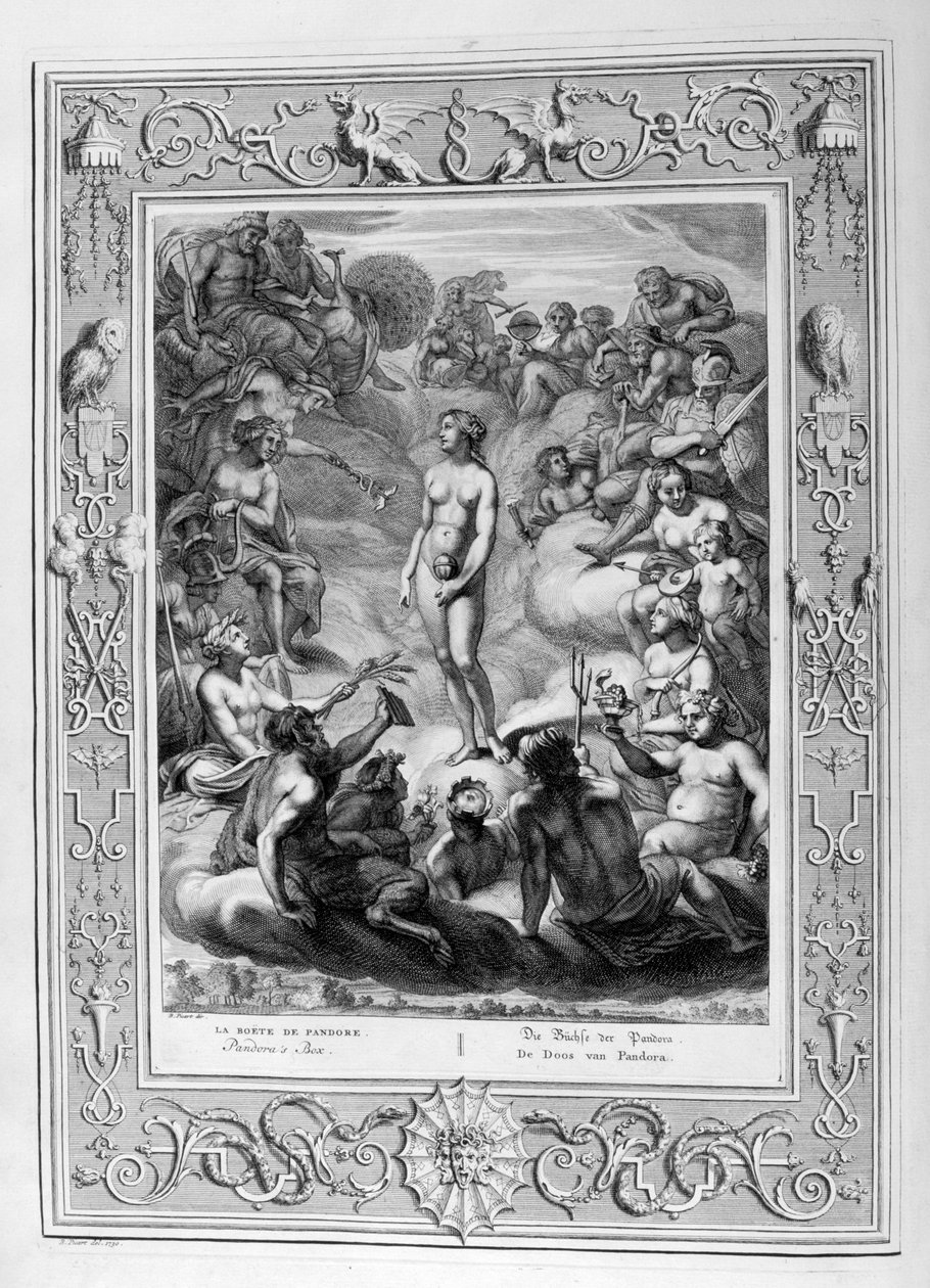 Pandoras ask, 1733 av Bernard Picart