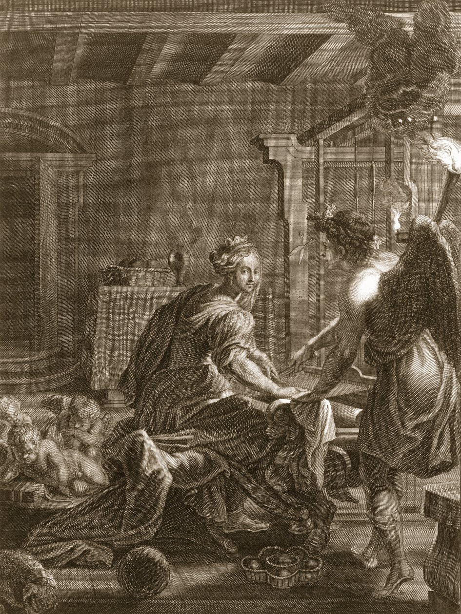 Penelope vid sin vävstol, 1731 av Bernard Picart