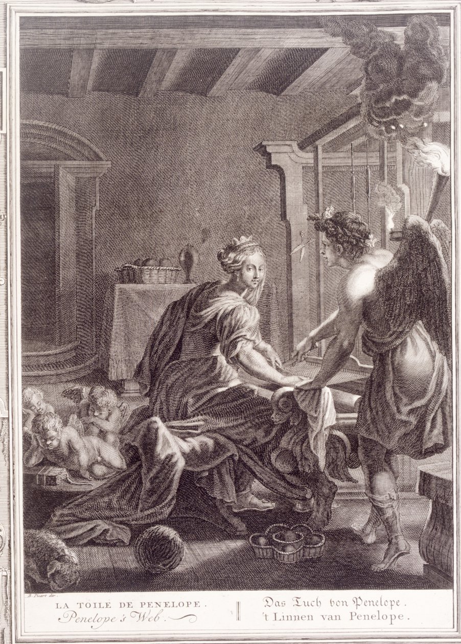 Penelope vid sin vävstol, 1731 av Bernard Picart