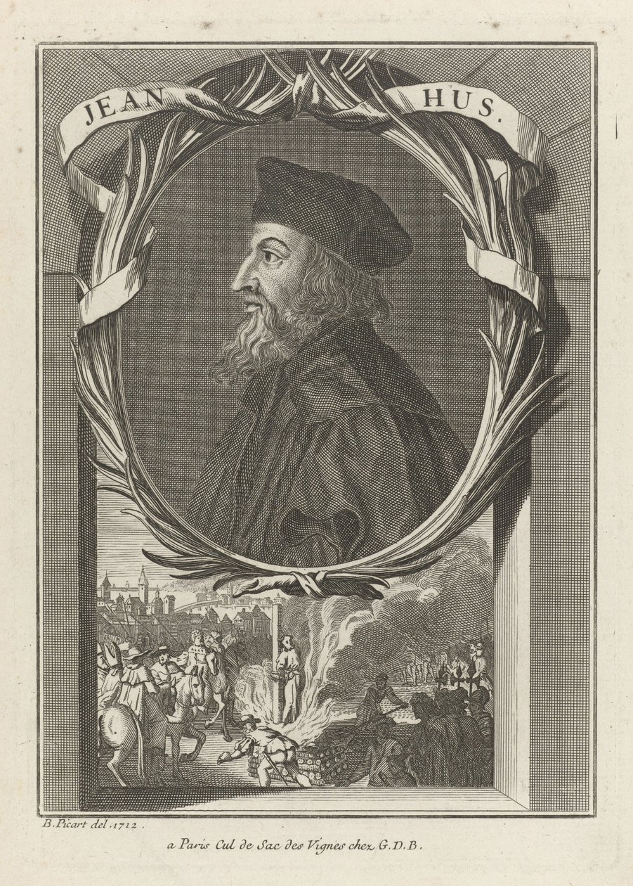 Portrait of John Hus, ca 1720 av Bernard Picart
