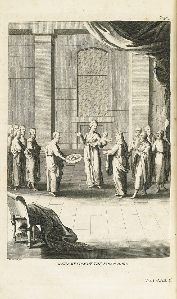 Inlösen av den förstfödde sonen, 1735-1739 av Bernard Picart