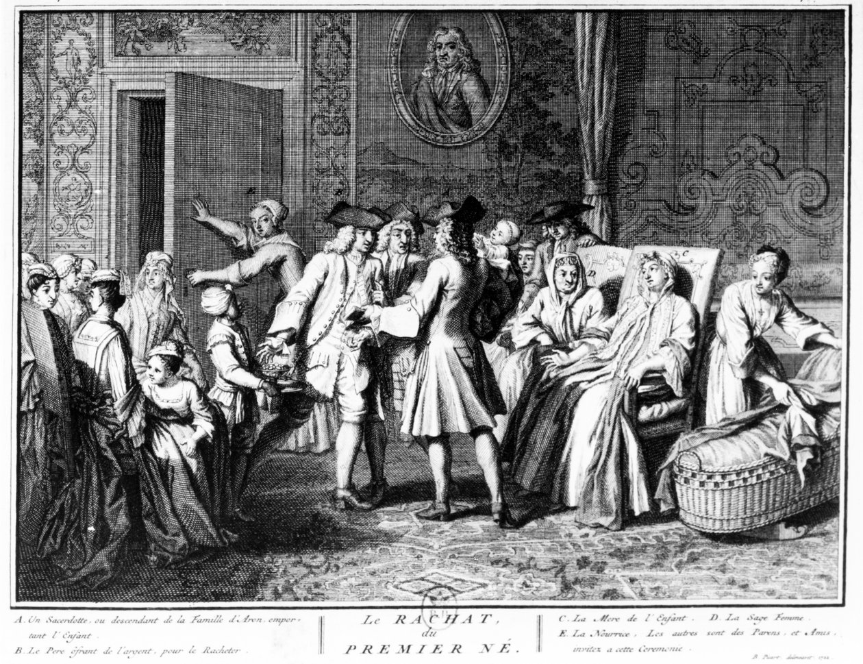 Inlösen av förstfödde sonen, 1725 av Bernard Picart