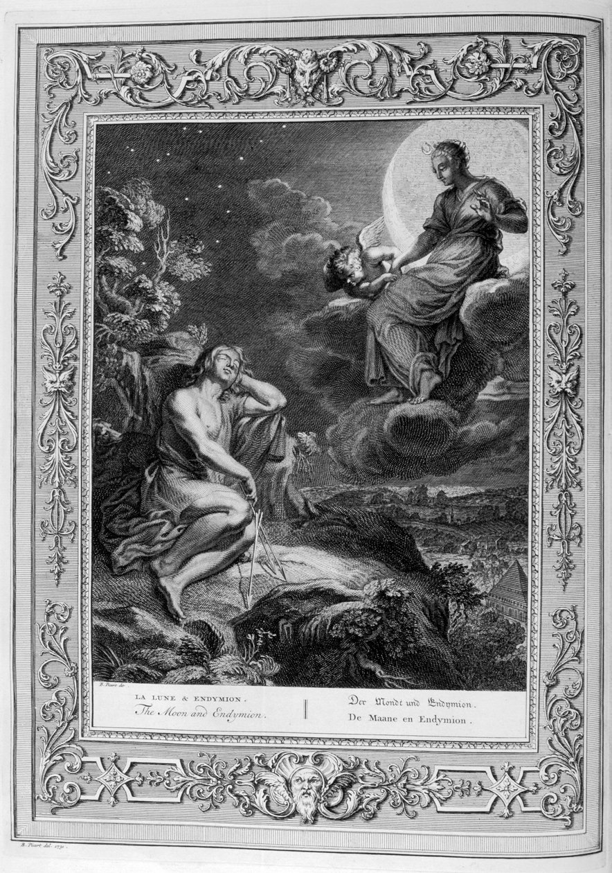 Månen och Endymion, 1733 av Bernard Picart
