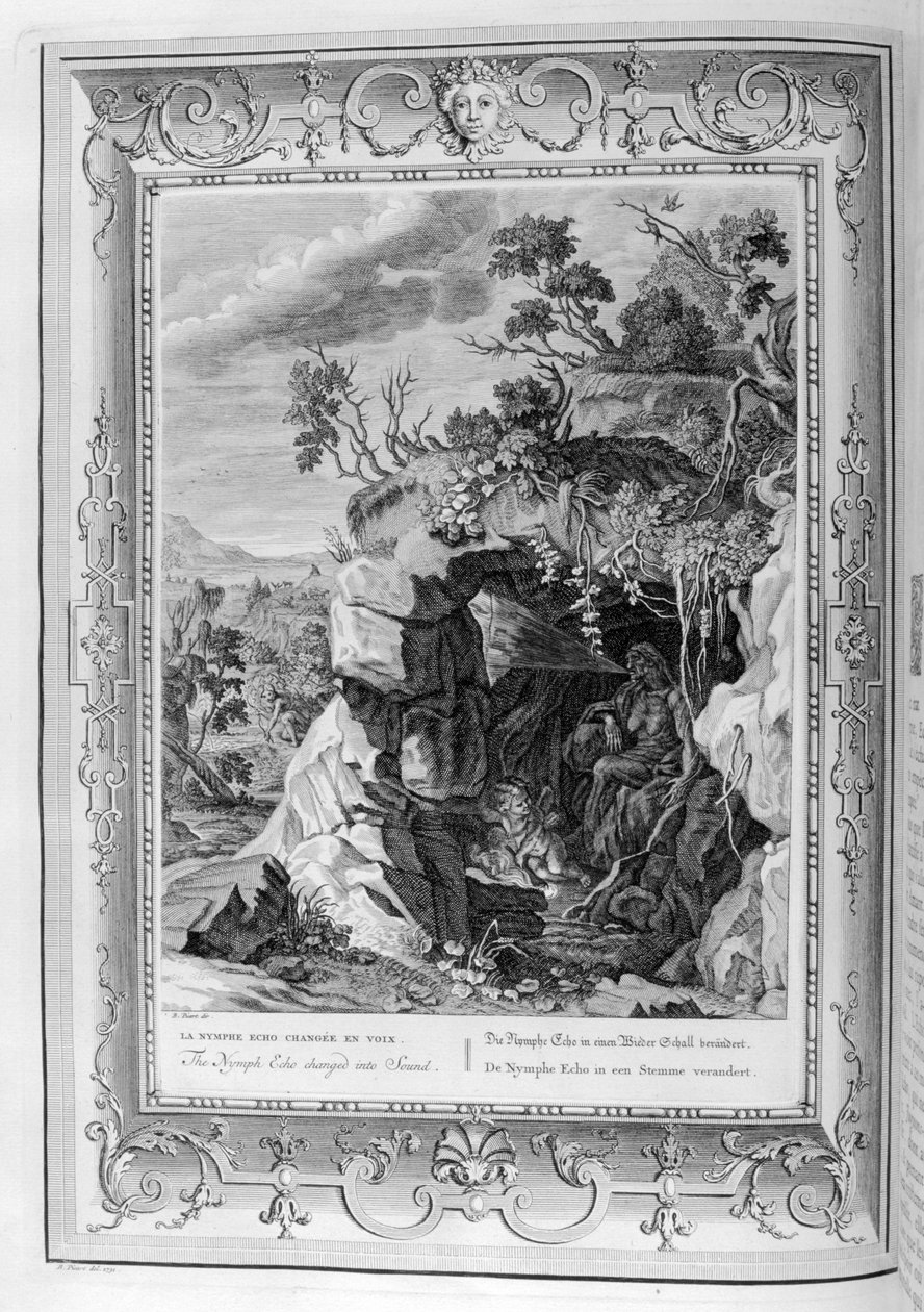 Nymfekoet ändrades till ljud, 1733 av Bernard Picart