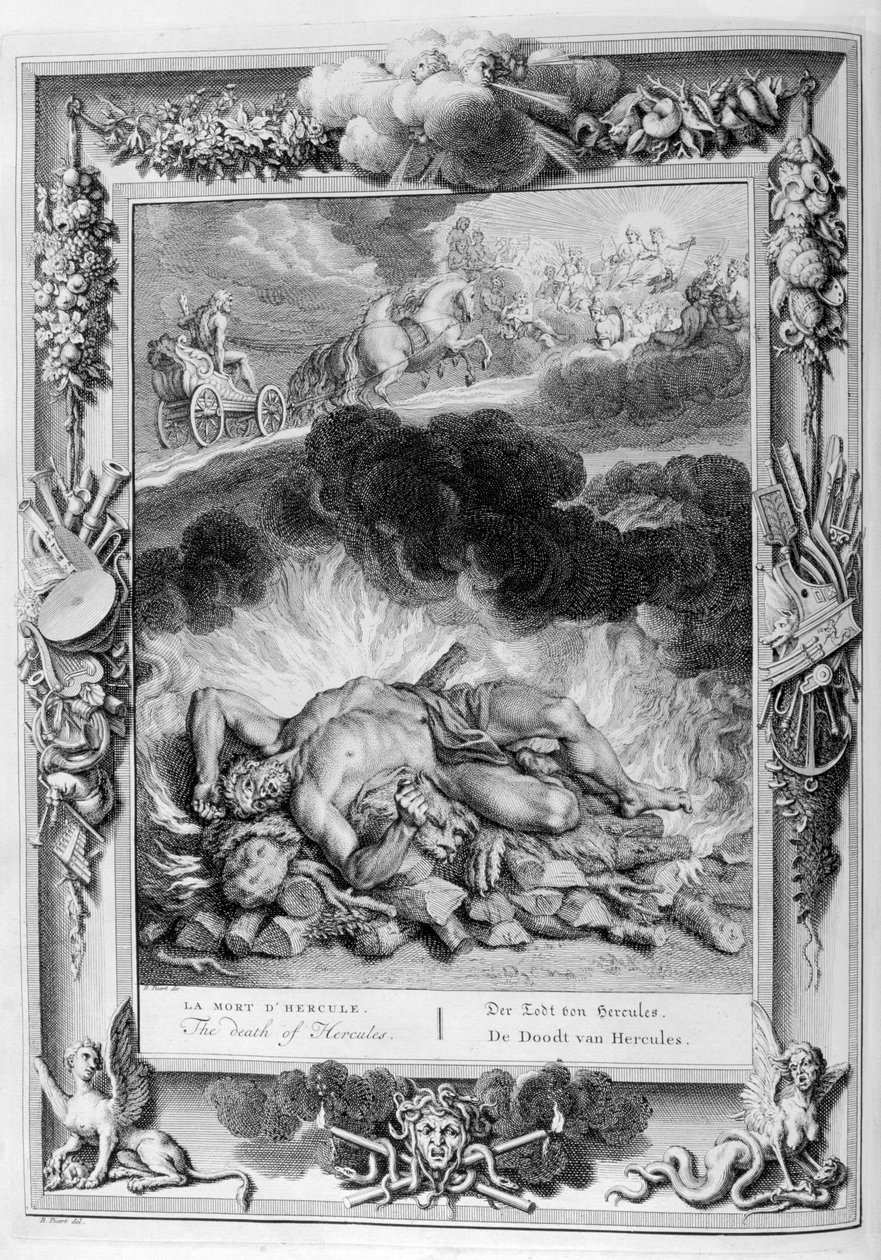 Herkules död 1733. av Bernard Picart