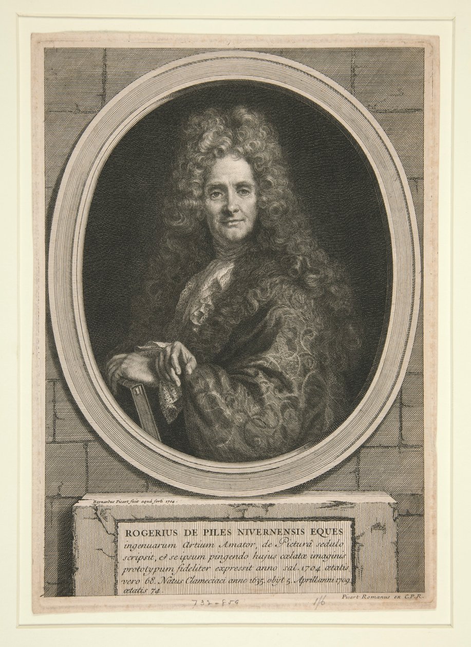 Utan titel (Porträtt av Roger de Piles) av Bernard Picart