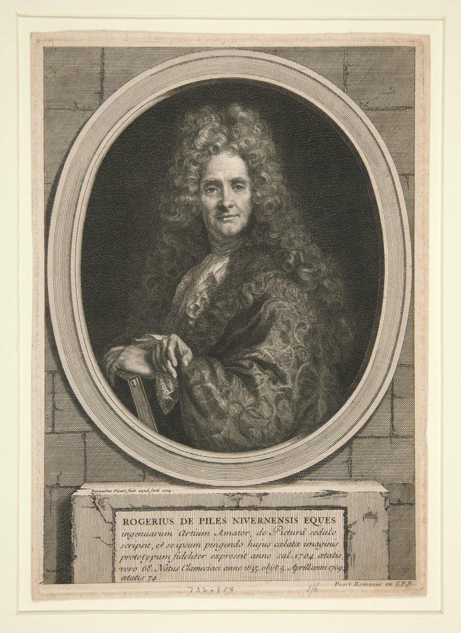 Utan titel (Porträtt av Roger de Piles) av Bernard Picart