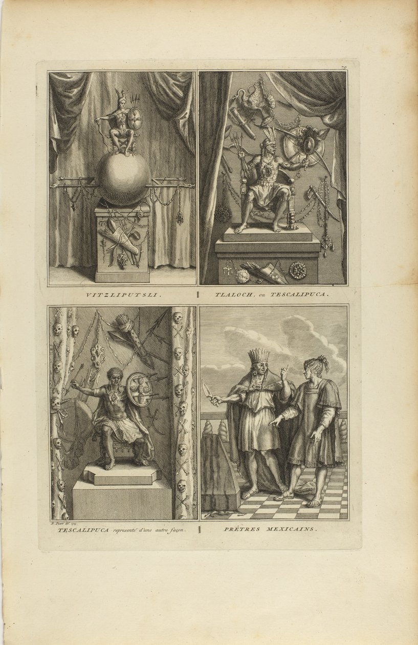 Vitzliputsli/Tlalock eller Tescalipuca/Tescalinpuca/Mexikanska präster av Bernard Picart