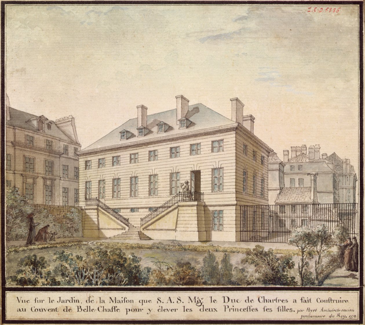 Paviljongen i Bellechasse, 1778 (wc på papper) av Bernard Poyet