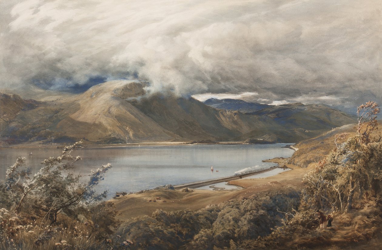 North Wales, möjligen en sträcka av Ffestiniog-järnvägen (wc på papper) av Bernard Walter Evans