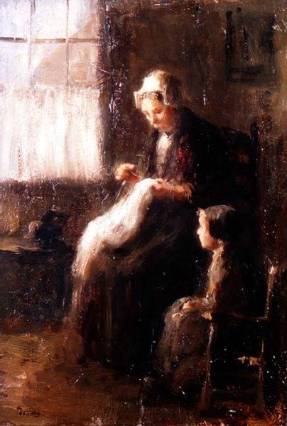 En lektion från mamma (panel) av Bernard de Hoog