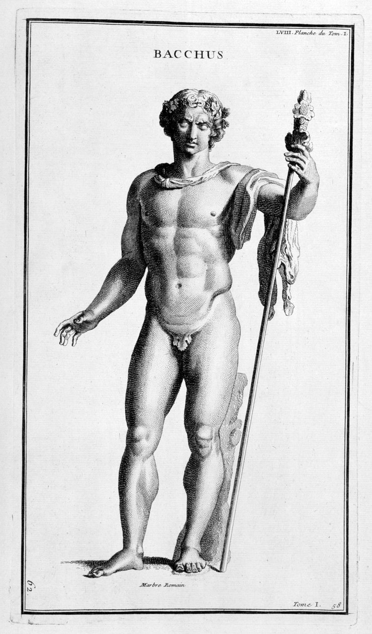 Bacchus, efter en romersk staty, 1757 av Bernard de Montfaucon