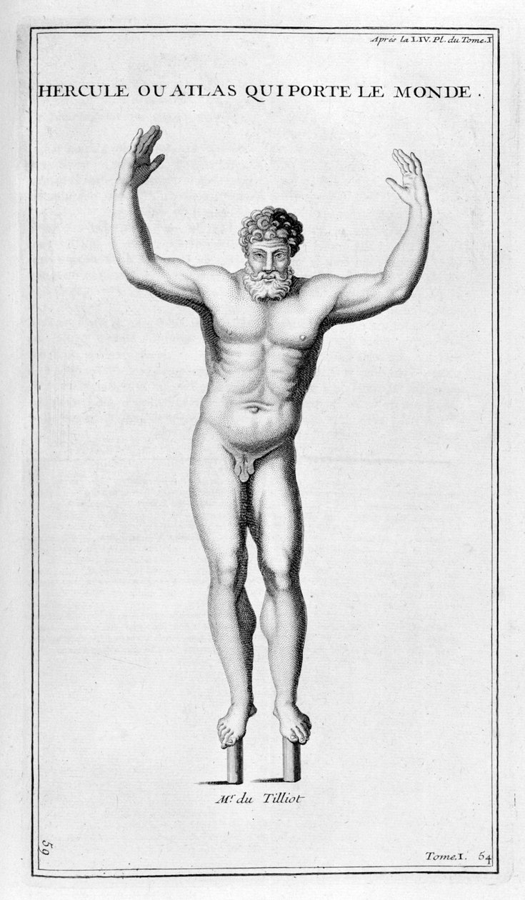Herkules som bär världen, 1757 av Bernard de Montfaucon
