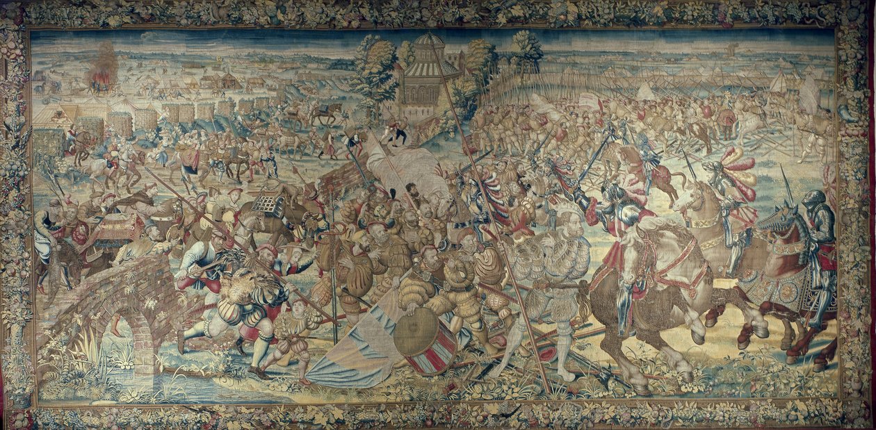Avsnitt av slaget vid Pavia (1525) av Bernard van Orley