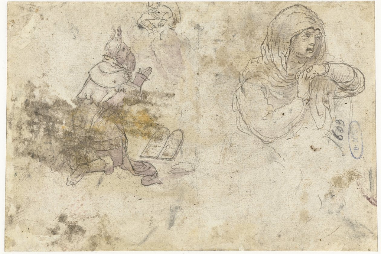 Moses och en sörjande Maria eller Maria Magdalena av Bernard van Orley
