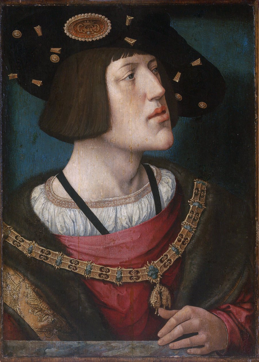Porträtt av Karl V, den heliga romerska kejsaren av Bernard van Orley