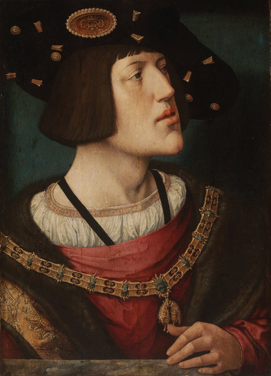 Porträtt av Karl V av Spanien 1500-1558, 1519 av Bernard van Orley