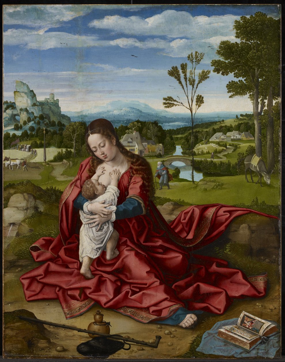 Vila på flykten till Egypten, ca 1518 (olja och gesso på panel) av Bernard van Orley