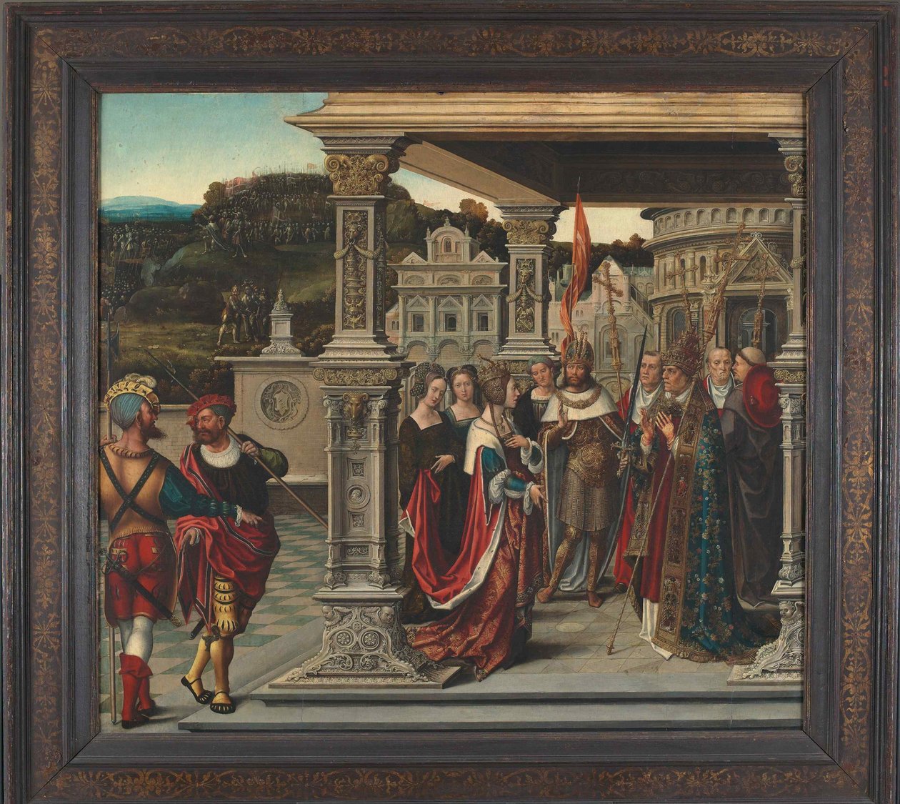 Sankta Helena inför påven i Rom, ca 1510-1520. av Bernard van Orley