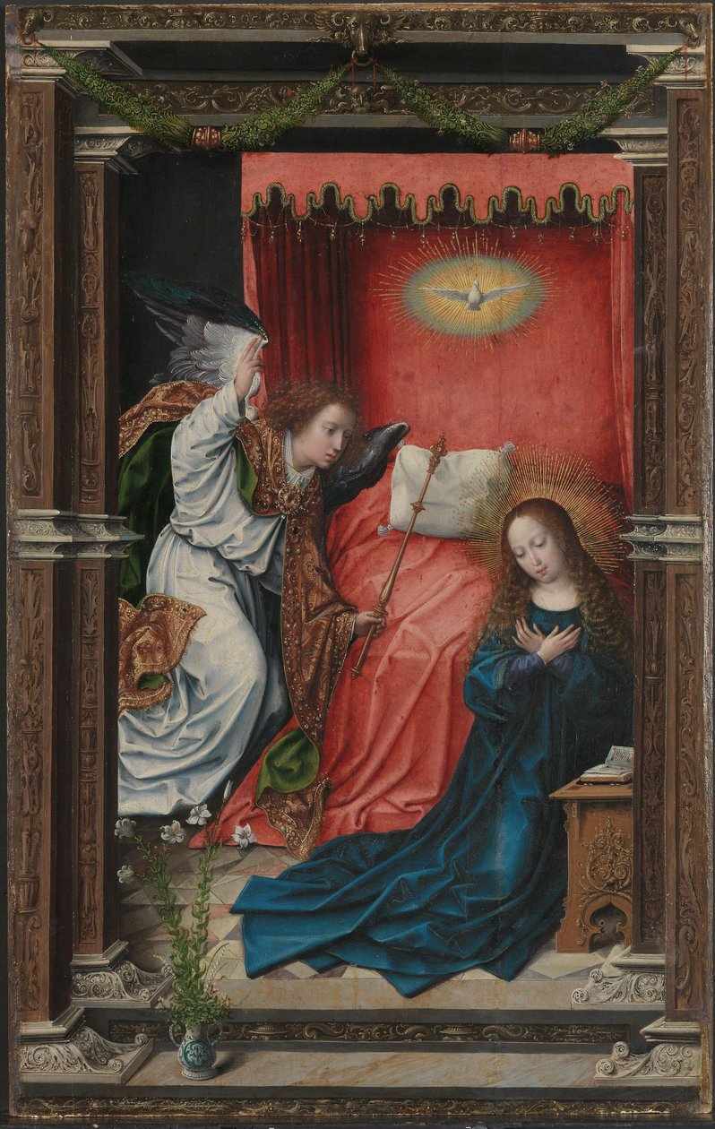 The Annunciation, c.1518 (olja på panel) av Bernard van Orley