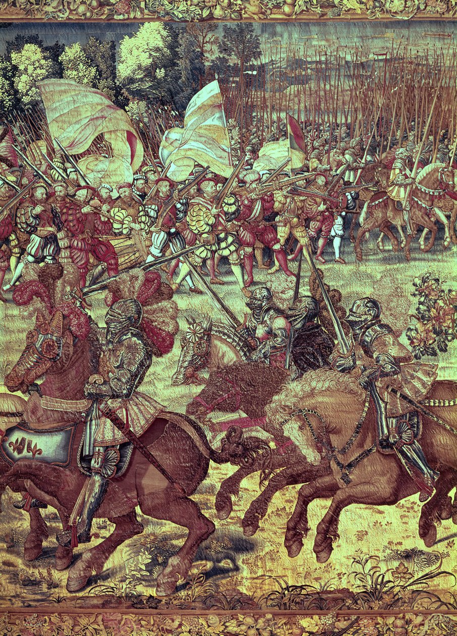 Slaget vid Pavia, 24 februari 1525 gobelängdetalj av 156716 av Bernard van Orley