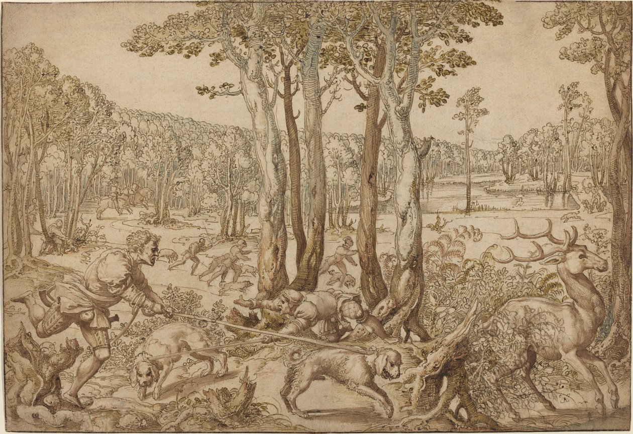 The Hunts of Maximilian: The Stag Hunt (augusti) av Bernard van Orley