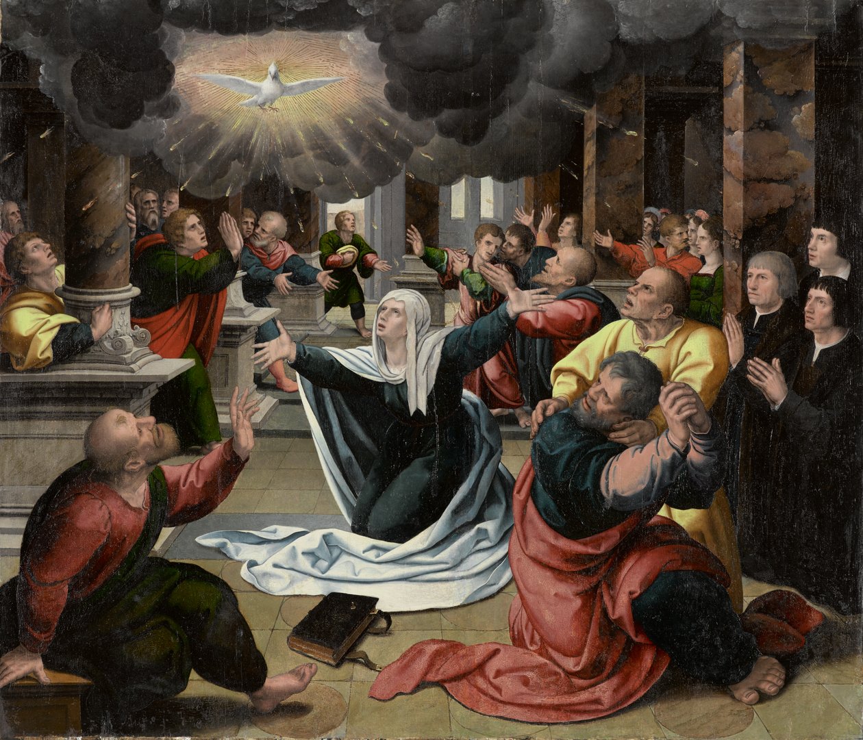 Pingstdagen, cirka 1530 (olja på panel) av Bernard van Orley