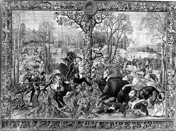 The Hunts of Maximilian, Capricorn: The Boar Hunt, 1521-33 (se även 70347-50) av Bernard van after Orley