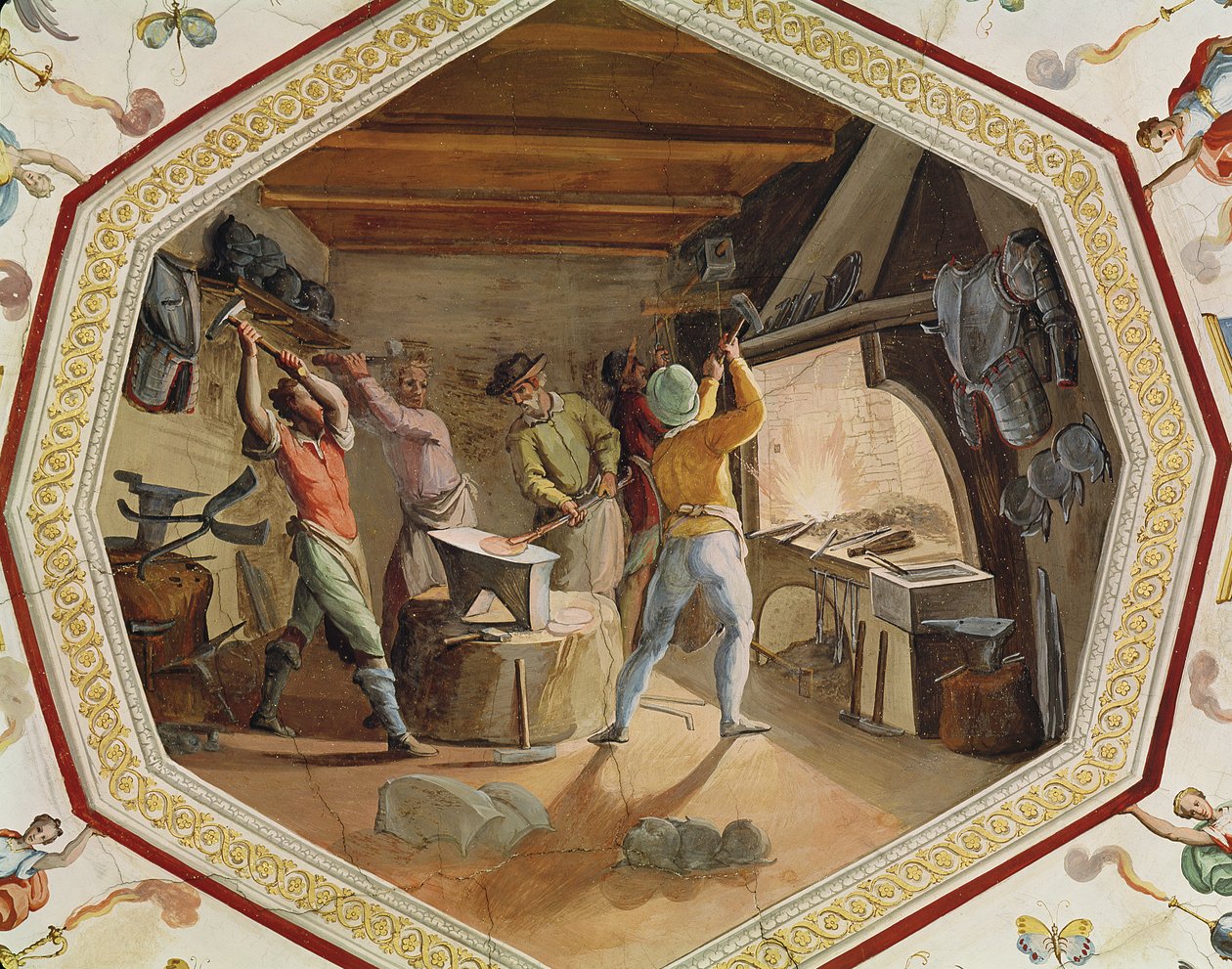 Tillverkar rustningar av Bernardino Barbatelli Poccetti