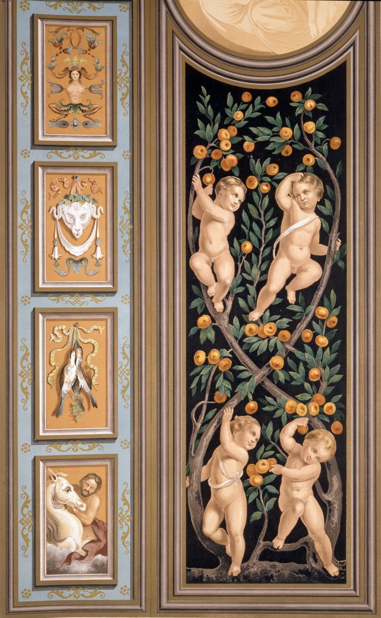 Fresco of Cupids från Church of St. Ambrogio, Milano, från 