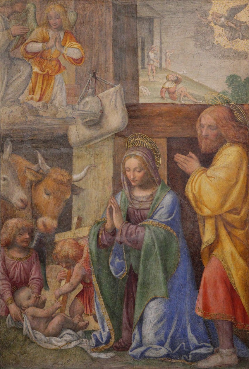 Födelsen och kungörelsen till herdarna av Bernardino Luini