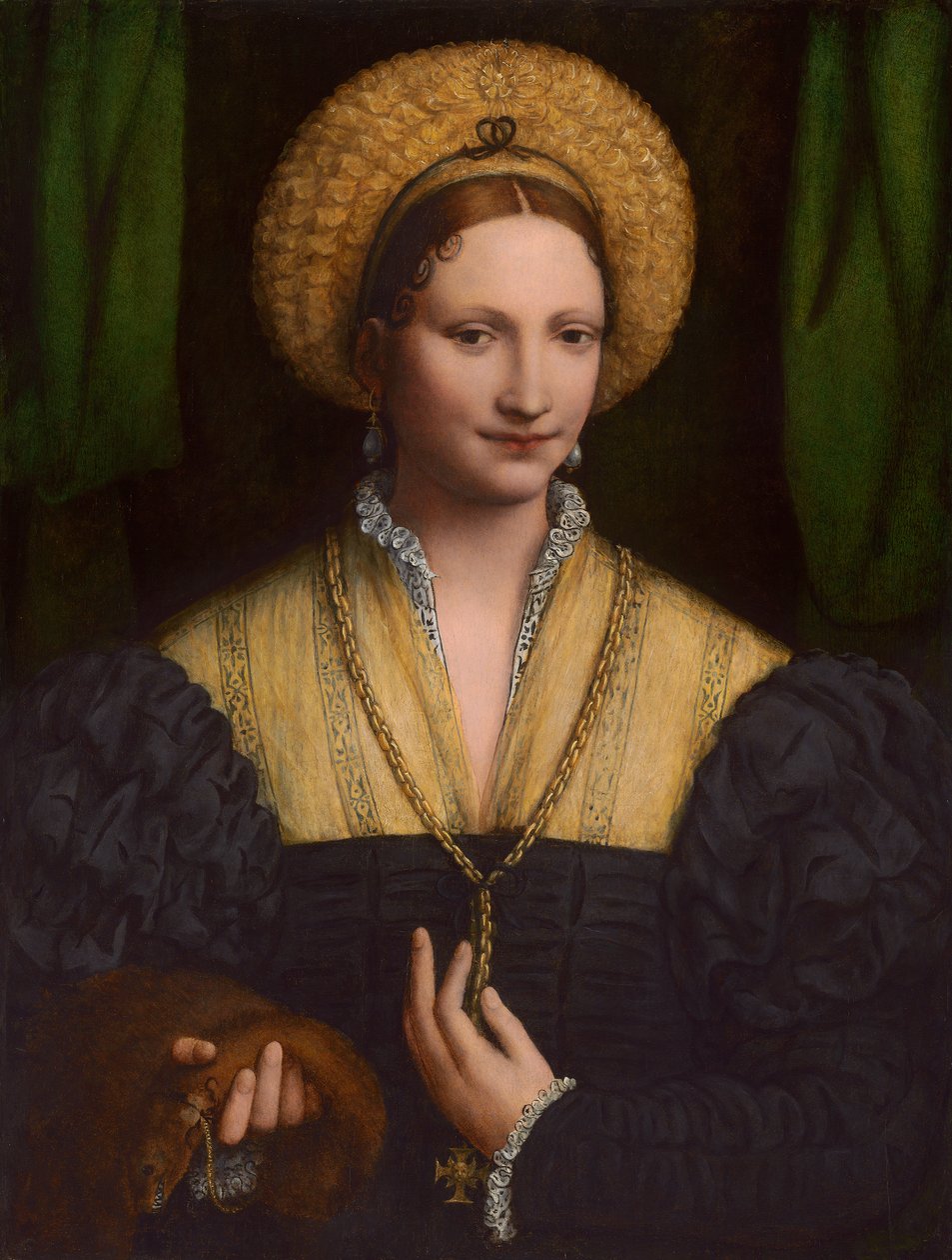 Porträtt av en dam, 1520-1525 av Bernardino Luini