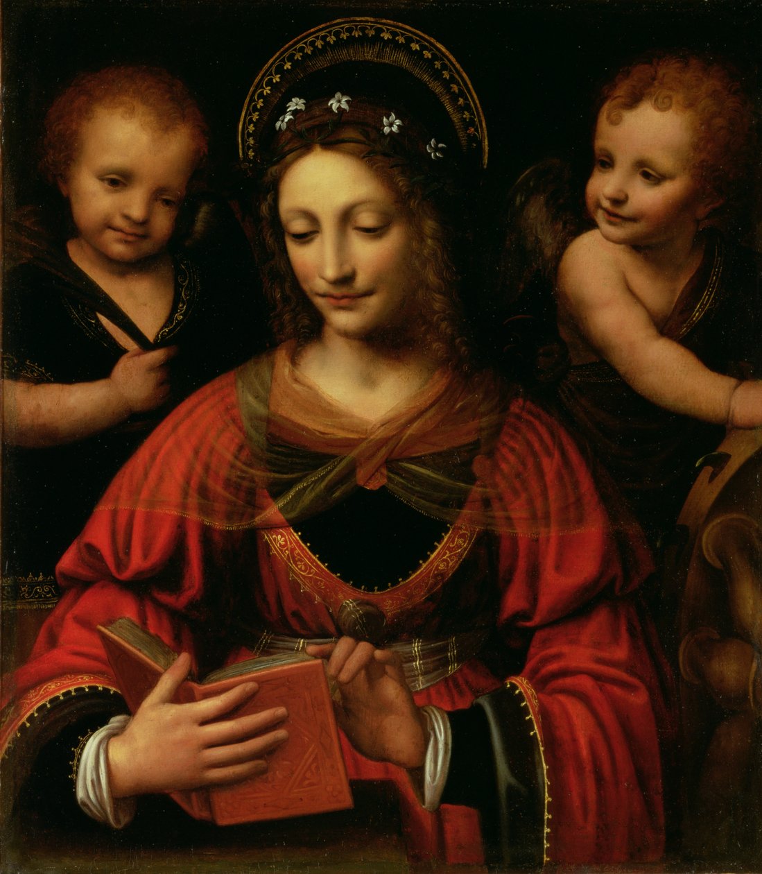 St. Catherine, 1527-31 (olja på duk överförd från panel) av Bernardino Luini