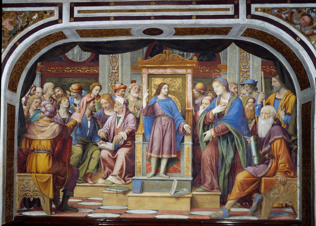 Tvisten i templet, eller Kristus bland läkarna, 1525 av Bernardino Luini