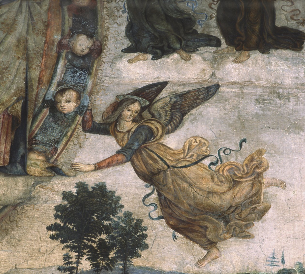 Detalj av scener ur Marias liv, ca 1484-92 fresco av Bernardino di Betto Pinturicchio