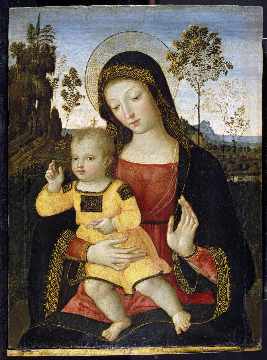 Jungfrun och barnet, 1400-talet av Bernardino di Betto Pinturicchio