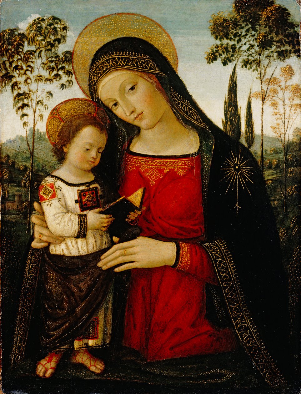 Madonna och barn, ca 1490-1495 (tempera på panel) av Bernardino di Betto Pinturicchio